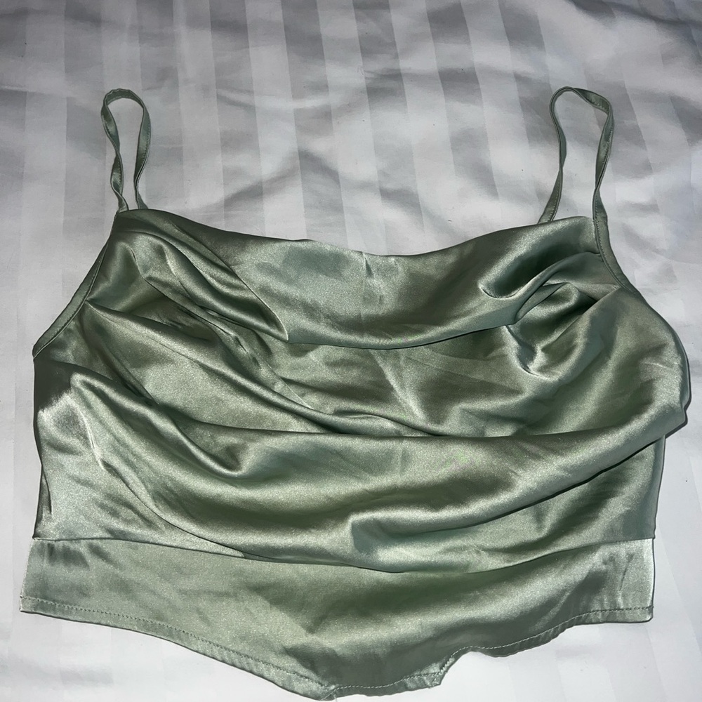 Satin Green Cami Top